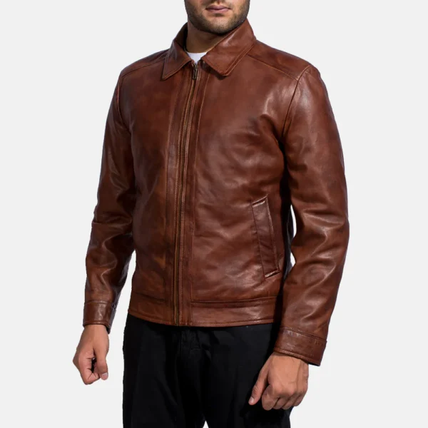 Brown Leather Jacket - Image 2