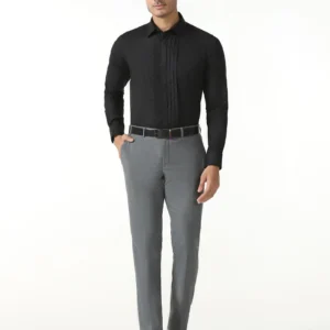 Grey Textured Trouser - Barrel