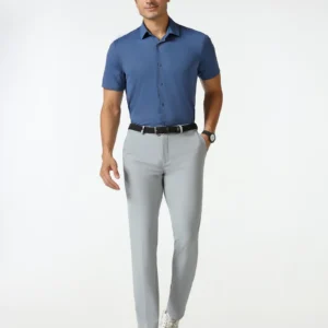 Light Grey Textured Trouser - Monk