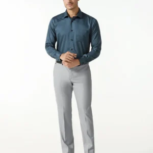 Light Grey Textured Trouser - Monk