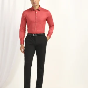 Slim Comfort B-95 Formal Black Solid Trouser - Musk